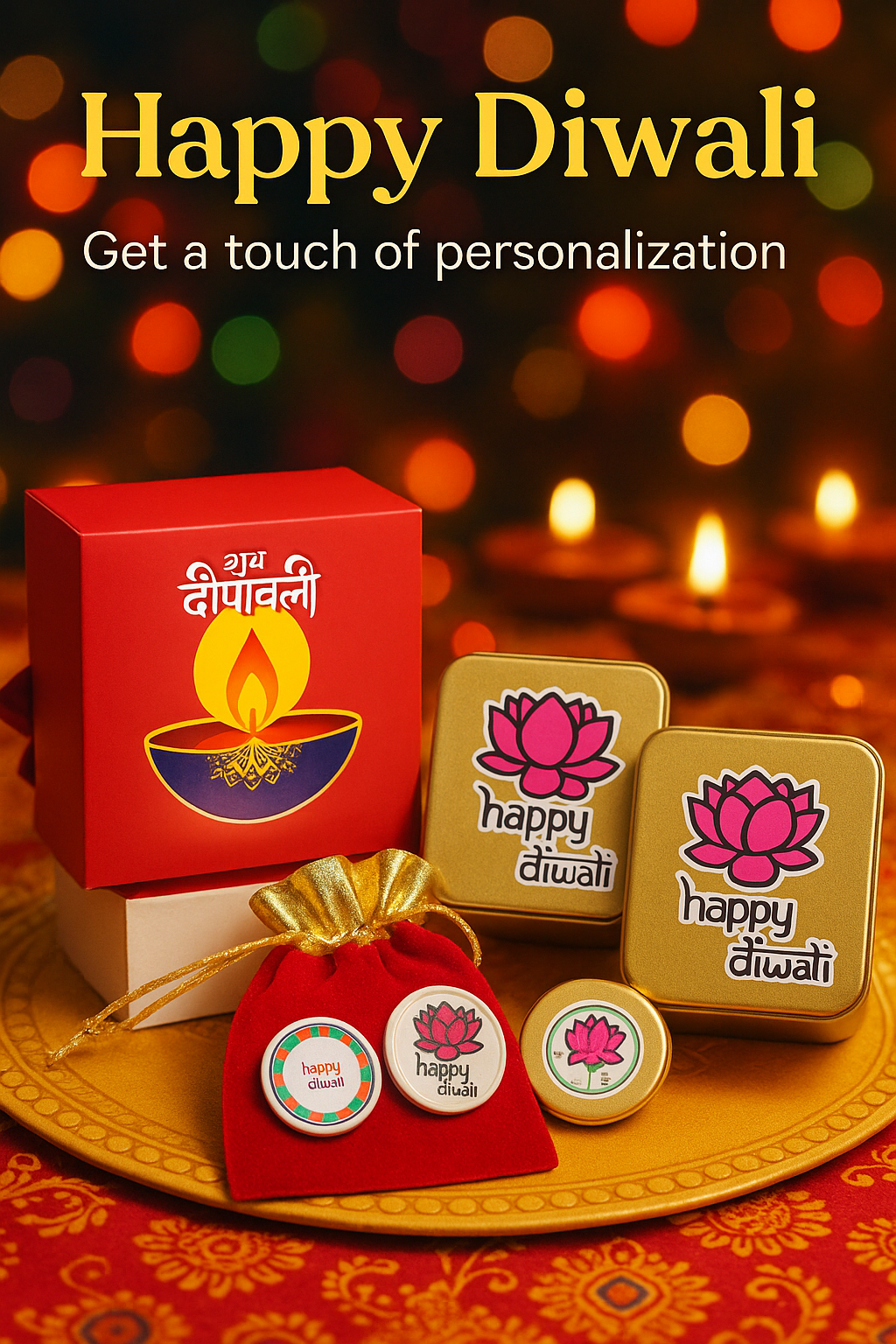 DIL SE DIWALI HAMPER- Festive Diwali Gift Hamper | Use for Premium Sweets, Candle & Keepsake Combo