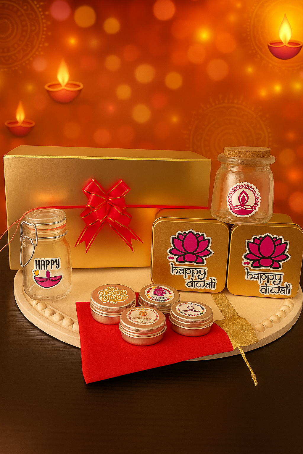 DIWALI-E-KHAASH HAMPER- Festive Hamper | Golden Magnetic Box | Elegant Gift Box | Exclusive Gift Box