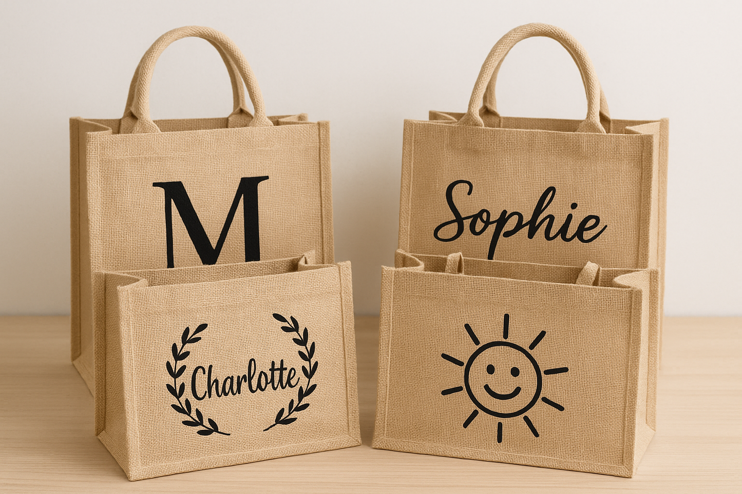 personalized jute bags